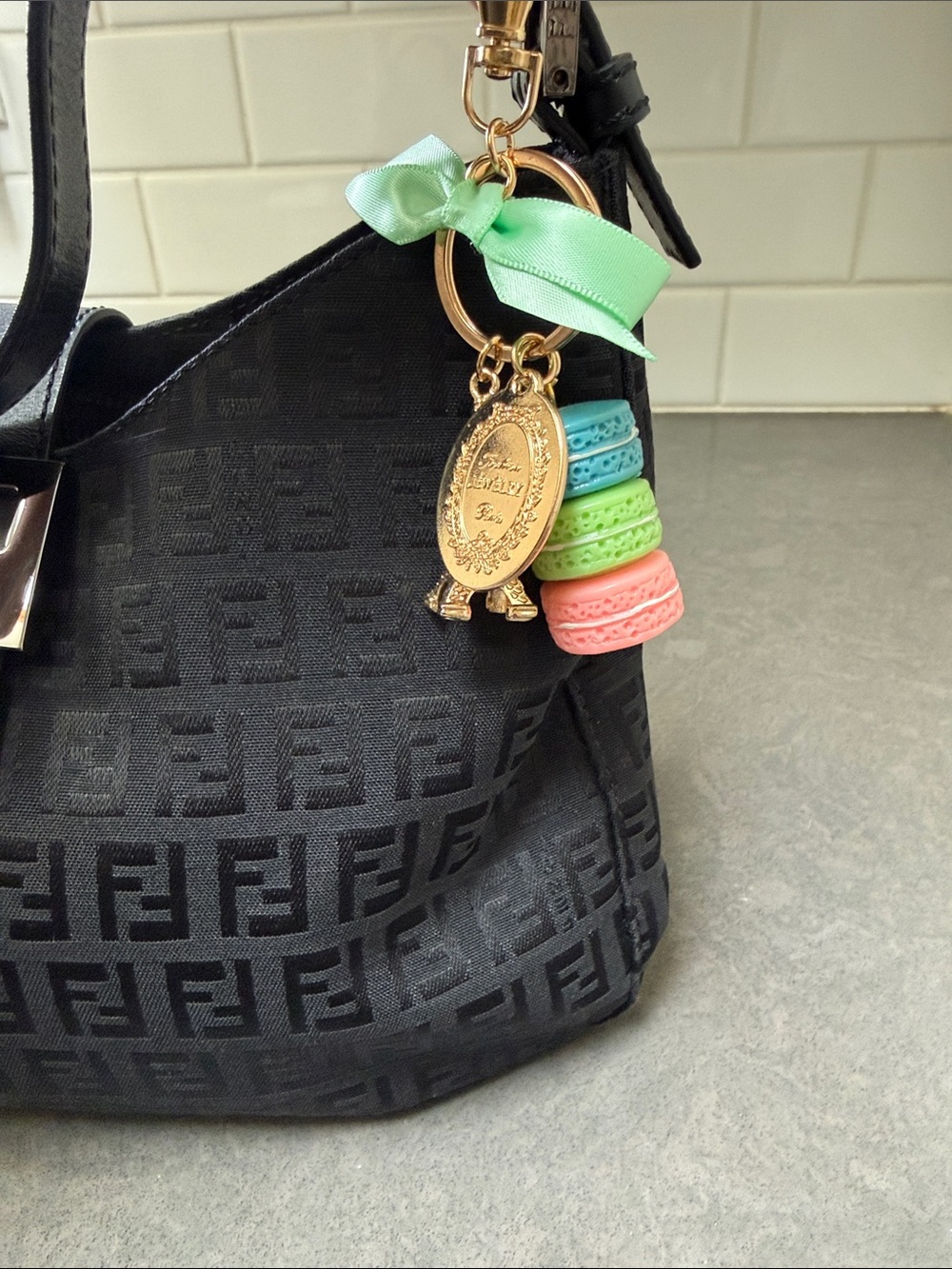 Eifel Tower Macarons Paris Bag Charm Key Holder